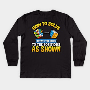 How To Solve: Rotate The Sides To Positions Shown Kids Long Sleeve T-Shirt